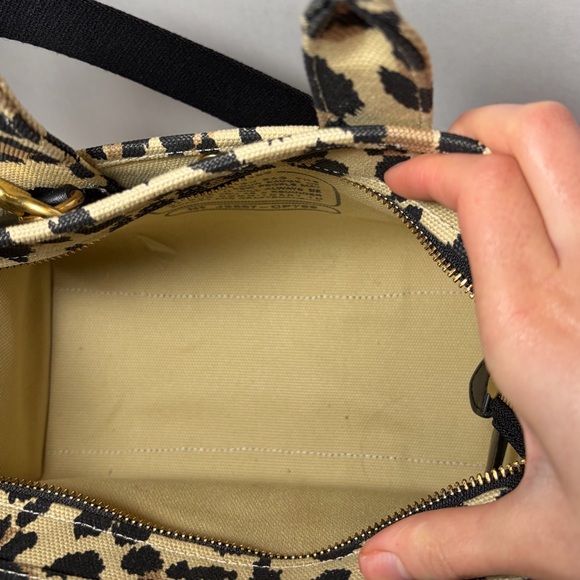 Coach Cargo Mini Canvas Leopard Print Tote Bag 20  Leopard W/ Dustbag - Picture 3 of 6